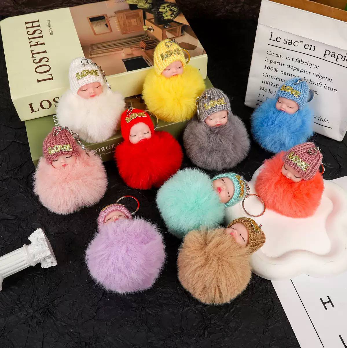 Fur key holder/ Bag charm